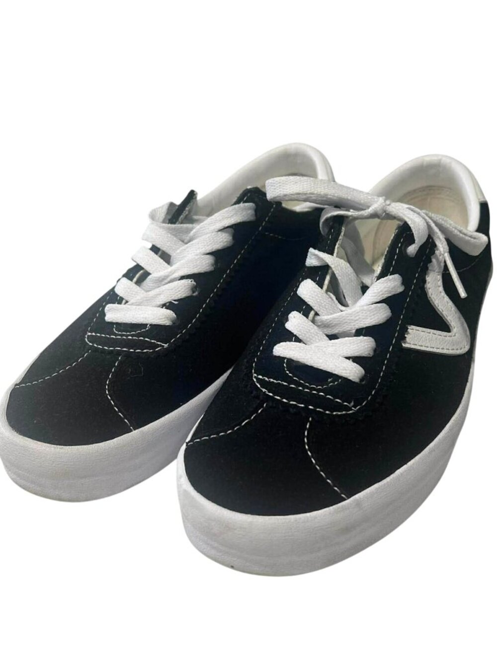 Vans Women's Low-Top Suede Sneakers Black & White Size 7